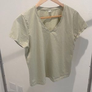 Uniqlo light sage v-neck shirt